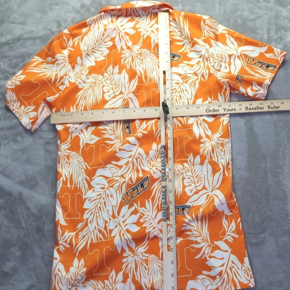 Tennessee Volunteers Vols Orange Tropical Hawaiian Button Up Shirt Men's XS - Picture 4 of 6